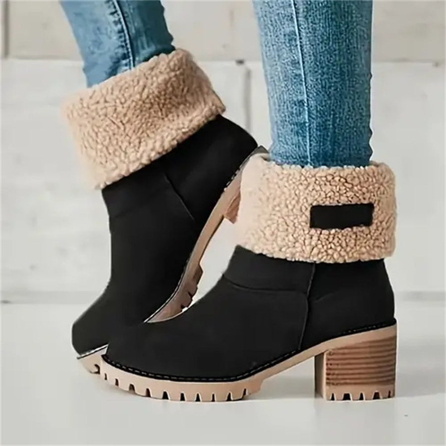 Alma | Women's Faux Shearling Cuff Ankle Style Boots