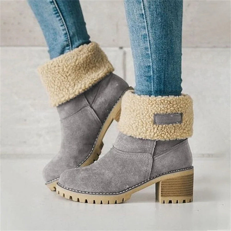 Alma | Women's Faux Shearling Cuff Ankle Style Boots
