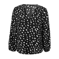 Alma | Women's V-Neck Modern Blouse in Black