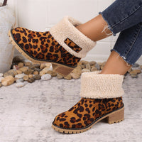 Alma | Women's Faux Shearling Cuff Ankle Style Boots in Brown B