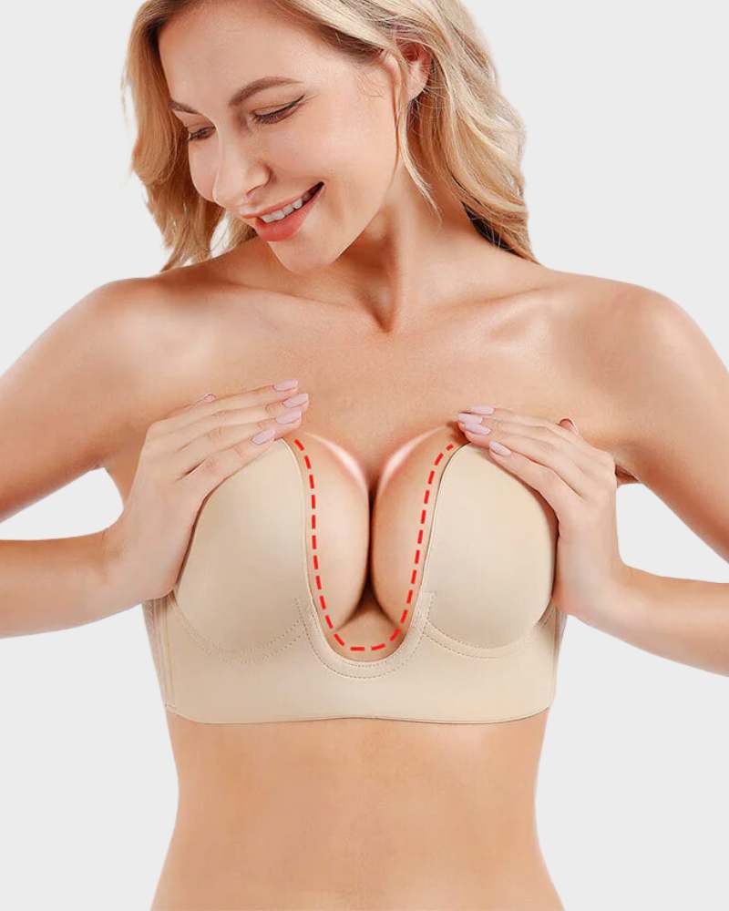Aloisia | Women's Deep U-Shaped Seamless Design Push-Up Plunge Bra