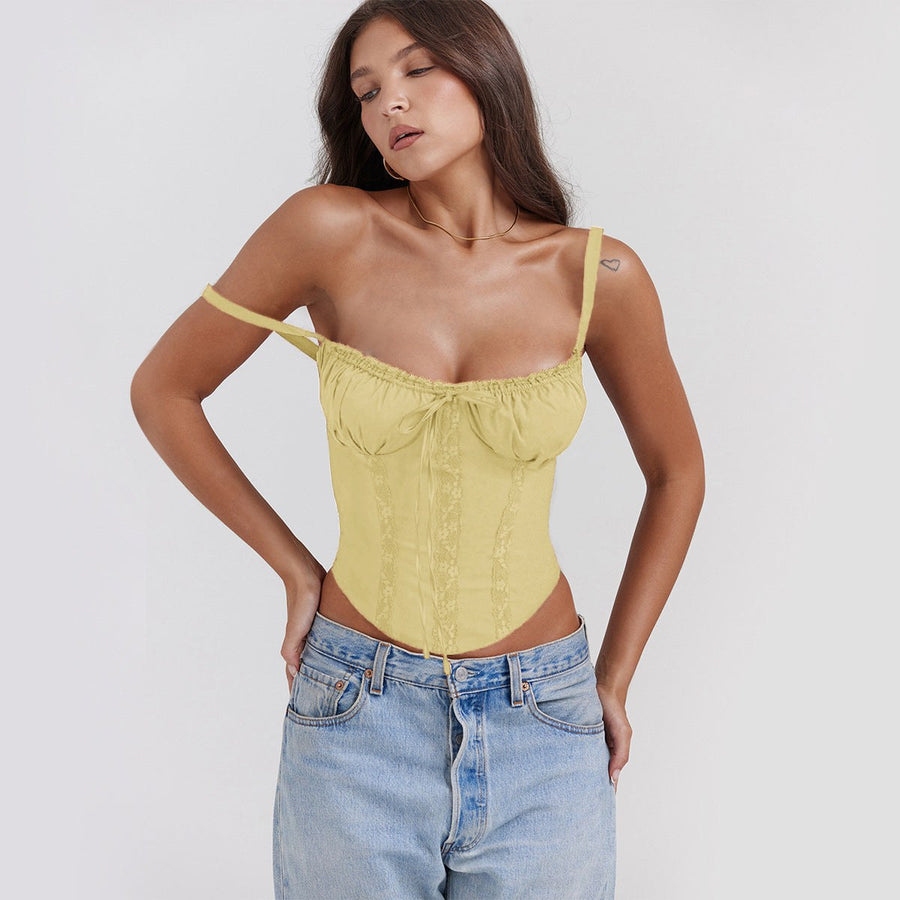 Althea | Women's Ruffle Elegant Top in Yellow
