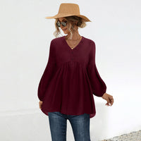 Alva | Women's Button Detail Elegant Blouse Top