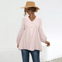 Alva | Women's Button Detail Elegant Blouse Top