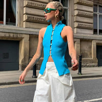 Alva | Women's Button-Front Sleeveless Knit Top