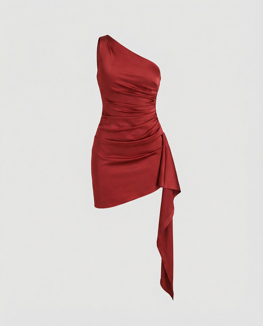 Alva | Women's Asymmetric Belted Evening Dress