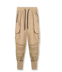 Alvina | Women's Elastic Waist Zip Pockets Pants – Dress Pants in Khaki