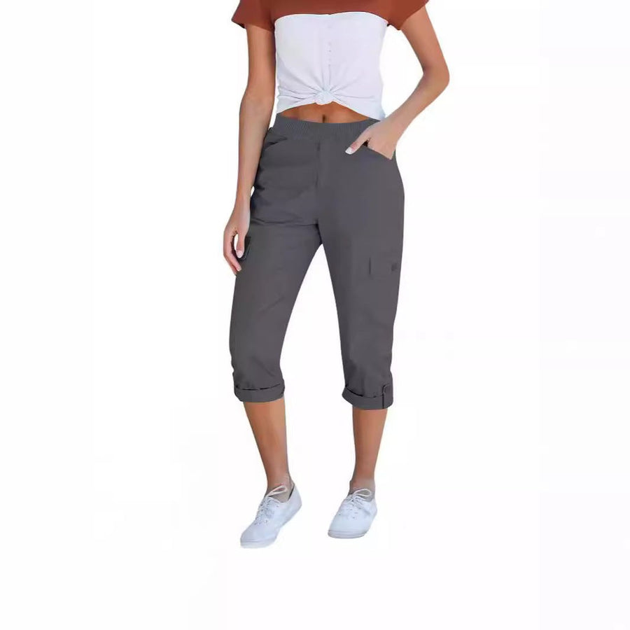 Amabel | Women's Elastic Waist Pockets Pants – Dress Pants
