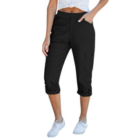 Amabel | Women's Elastic Waist Pockets Pants – Dress Pants in Black