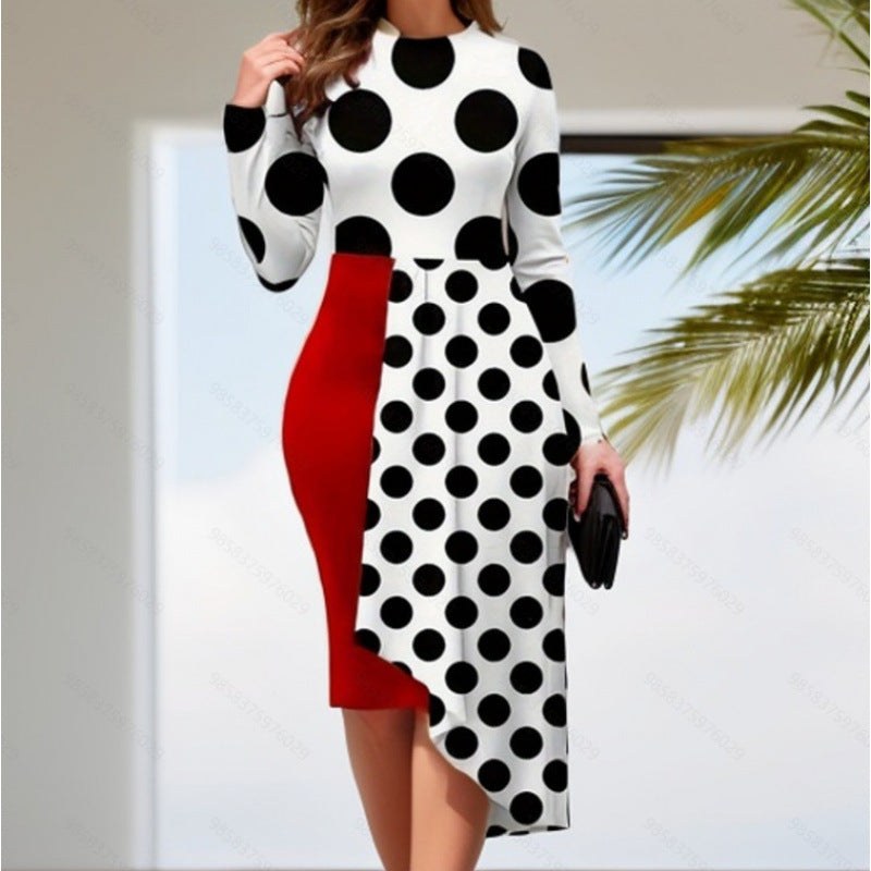 Amabel | Women's Asymmetric Modern Dress – Casual Dress in Red