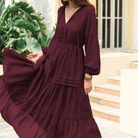 Amalia | Women's V-Neck Boho Maxi Dress