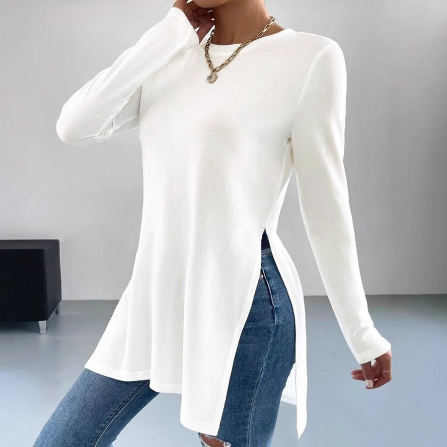 Amalia | Women's Asymmetric Slit Casual Long Sleeve Top