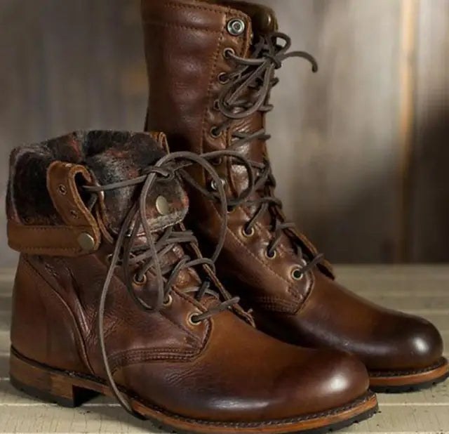 Amara | Women's Lace-Up Mid-Calf Design Boots