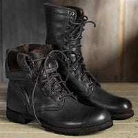 Amara | Women's Lace-Up Mid-Calf Design Boots in Black
