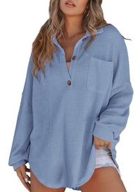 Amarante | Women's Button-Front Casual Dress in Blue