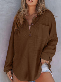 Amarante | Women's Button-Front Casual Dress in Brown