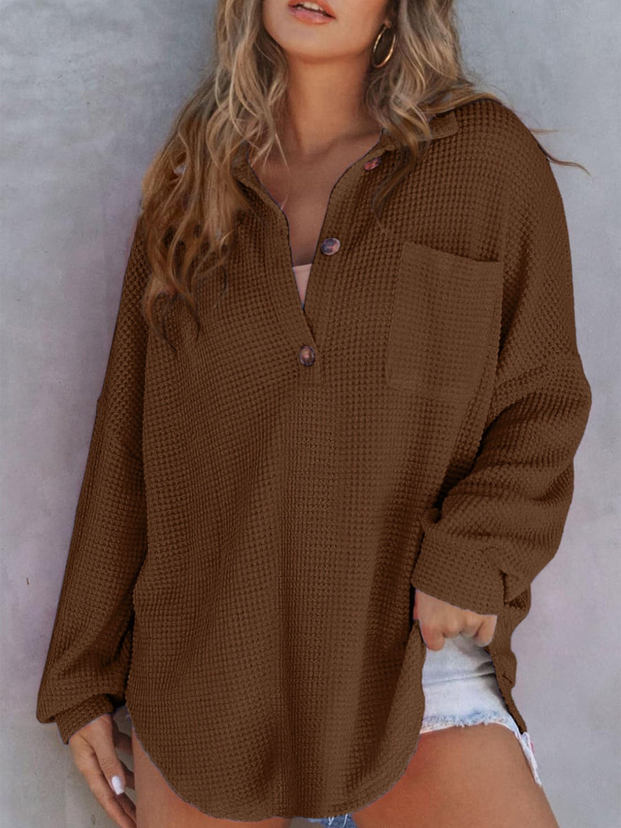 Amarante | Women's Button-Front Casual Dress in Brown