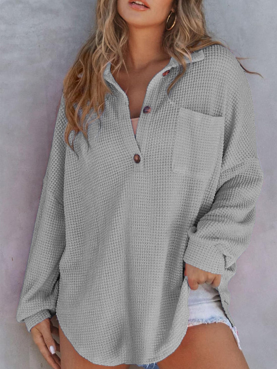 Amarante | Women's Button-Front Casual Dress in Gray