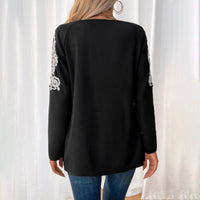 Amarante | Women's Zip Lace Elegant Top in Black