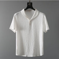Amaryllis | Women's Elastic Waist Textured Short Sleeve Casual Shirt