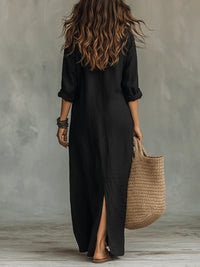 Amedee | Women's Long Sleeve Button-Front Shirt Dress