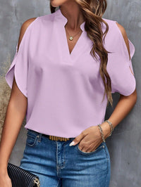 Amina | Women's Stand Collar Elegant Blouse in Light Purple