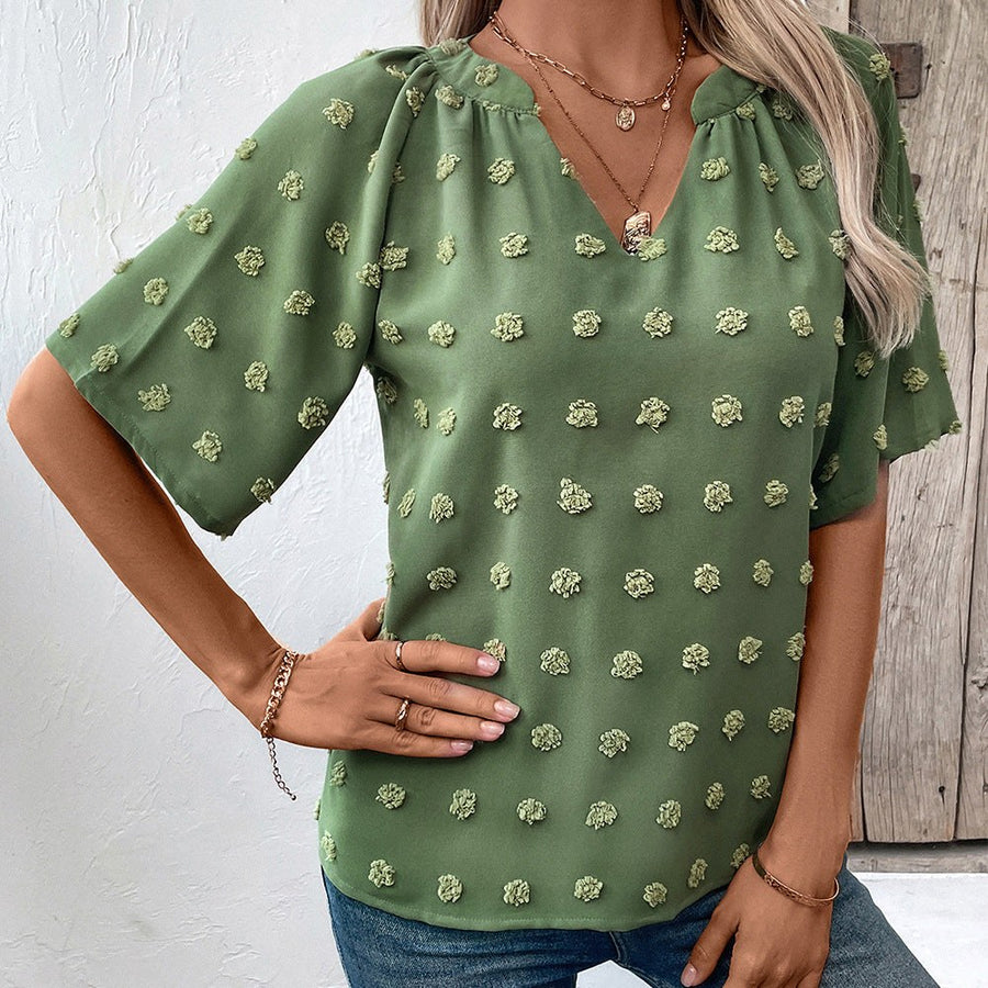 Aminta | Women's Floral Print Textured Elegant Top