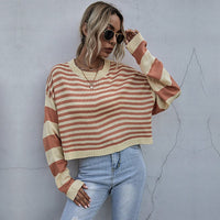 Ammeline | Women's Oversized Striped Sweater in Hellorang