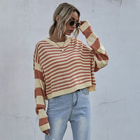 Ammeline | Women's Oversized Striped Sweater in Hellorang