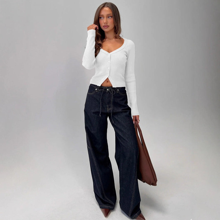 Ampelia | Women's V-Neck Button-Front Elegant Cardigan