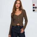Ampelia | Women's V-Neck Button-Front Elegant Cardigan
