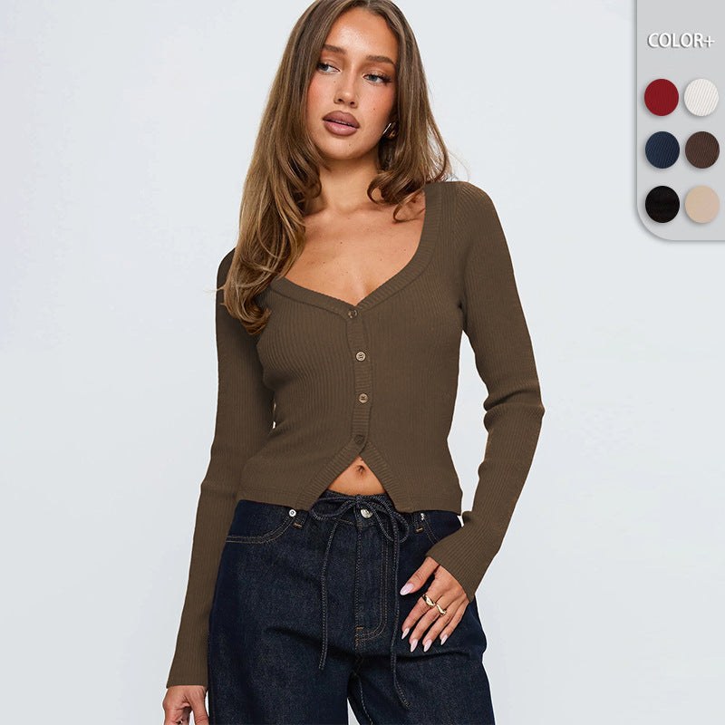 Ampelia | Women's V-Neck Button-Front Elegant Cardigan