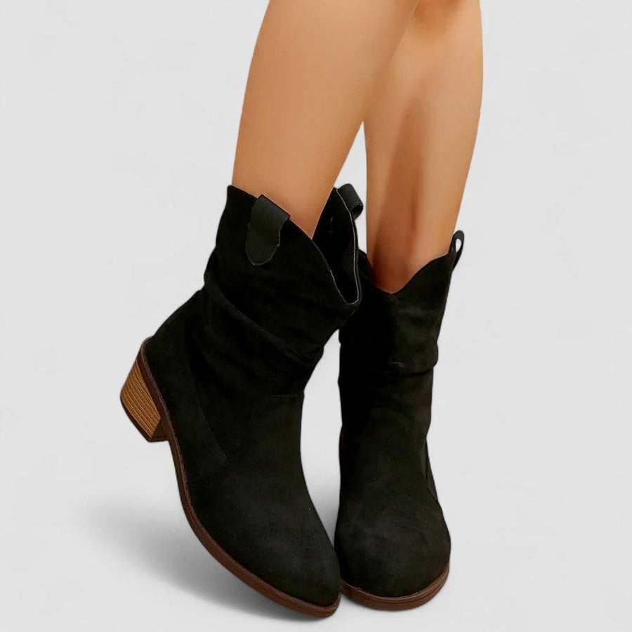 Anastasia | Women's Mid-Calf Pull Tab Detail Boots