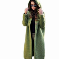 Andrea | Women's Hooded Open-Front Ribbed Knit Maxi Cardigan