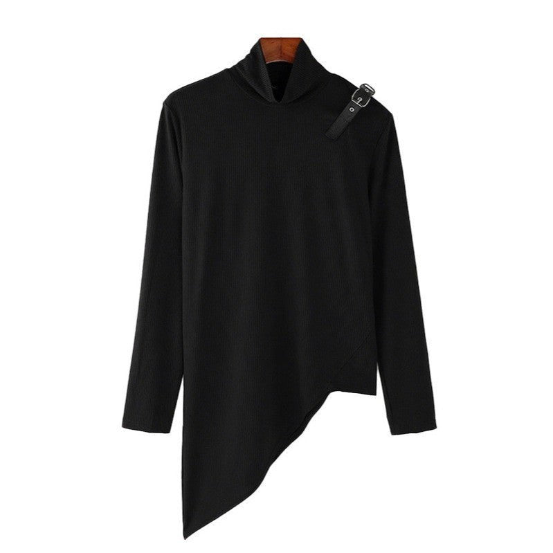 Andrea | Women's Asymmetric Stand Collar Modern Long Sleeve Top