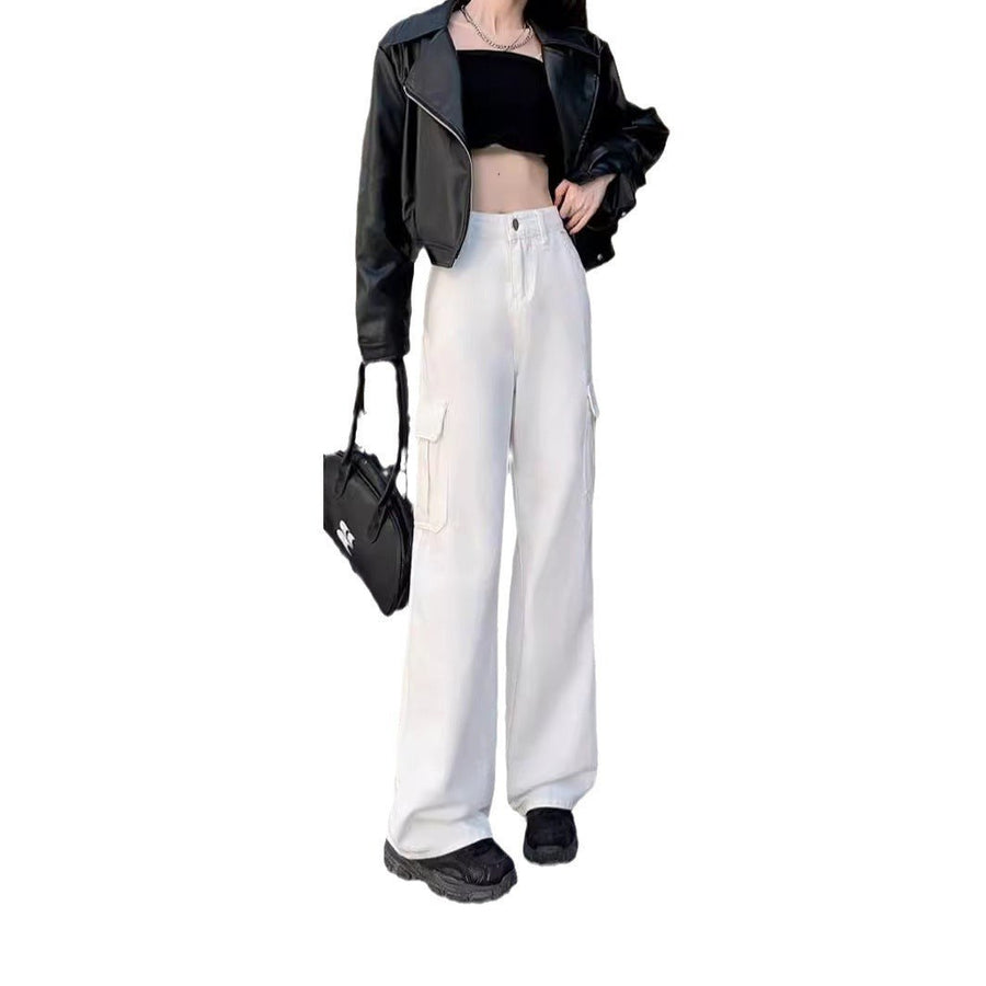 Andrea | Women's Wide Leg Pockets Pants in White