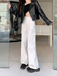 Andrea | Women's Wide Leg Pockets Pants in White