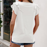 Andromeda | Women's Ruffle Detail Elegant T-Shirt