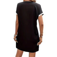 Anemara | Women's V-Neck Dress – Casual Dress in Black