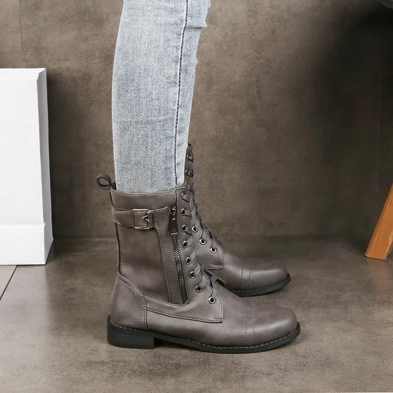 Angelique | Women's Mid-Calf With Lace-Up Front Boots