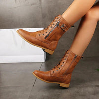 Angelique | Women's Mid-Calf With Lace-Up Front Boots