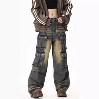 Anika | Women's Wide Leg Pockets Jeans in Blue