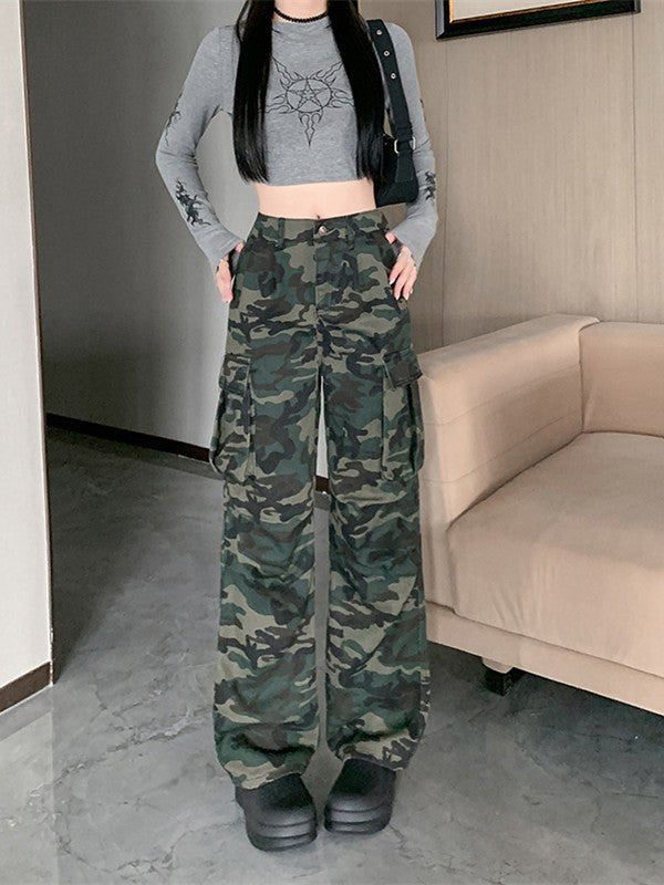Anita | Women's Pockets Fashionable Pants – Dress Pants in Camouflage