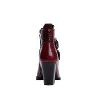 Annabel | Women's Pointed Toe Ankle Block Heel With Buckle Boots