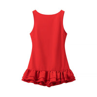 Annabel | Women's Voluminous Ruffle Swimsuit in Red