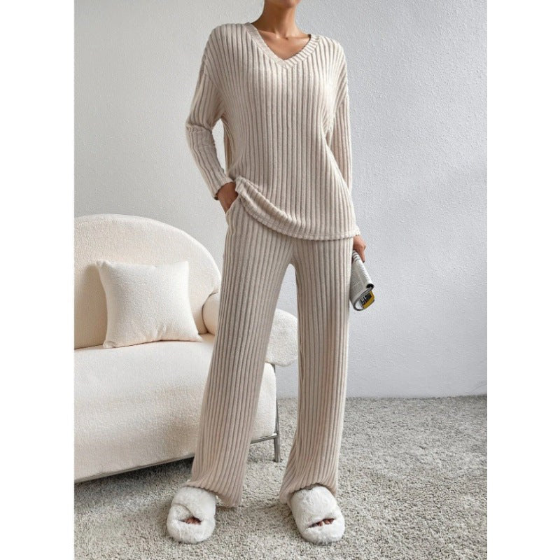 Annalise | Women's Comfortable Knit Tracksuit Set in Apricot