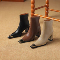 Anneke | Women's Pointed Toe Block Heel Style Boots