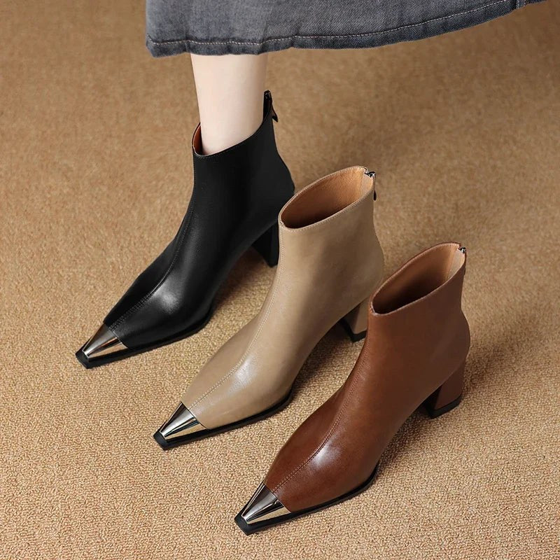 Anneke | Women's Pointed Toe Block Heel Style Boots