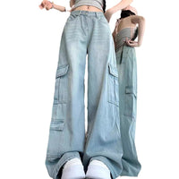 Anneke | Women's Wide Leg Pockets Pants in Blue