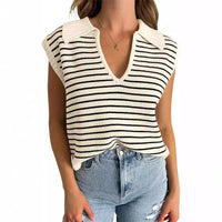 Anneli | Women's V-Neck Striped Top